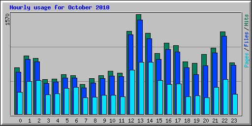 Hourly usage for October 2010